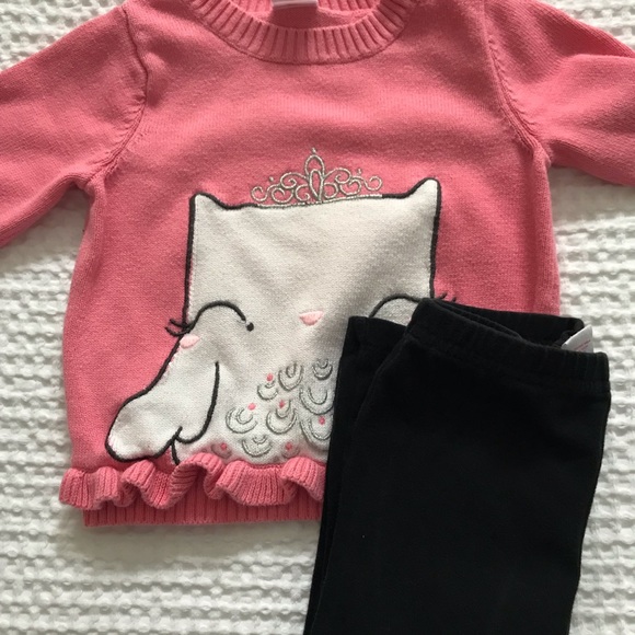 Gymboree Sweater w/ Black Pants - Picture 2 of 4